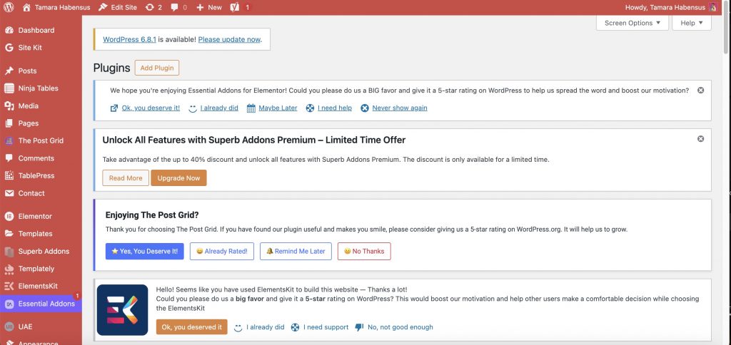Wordpress-Dashboard